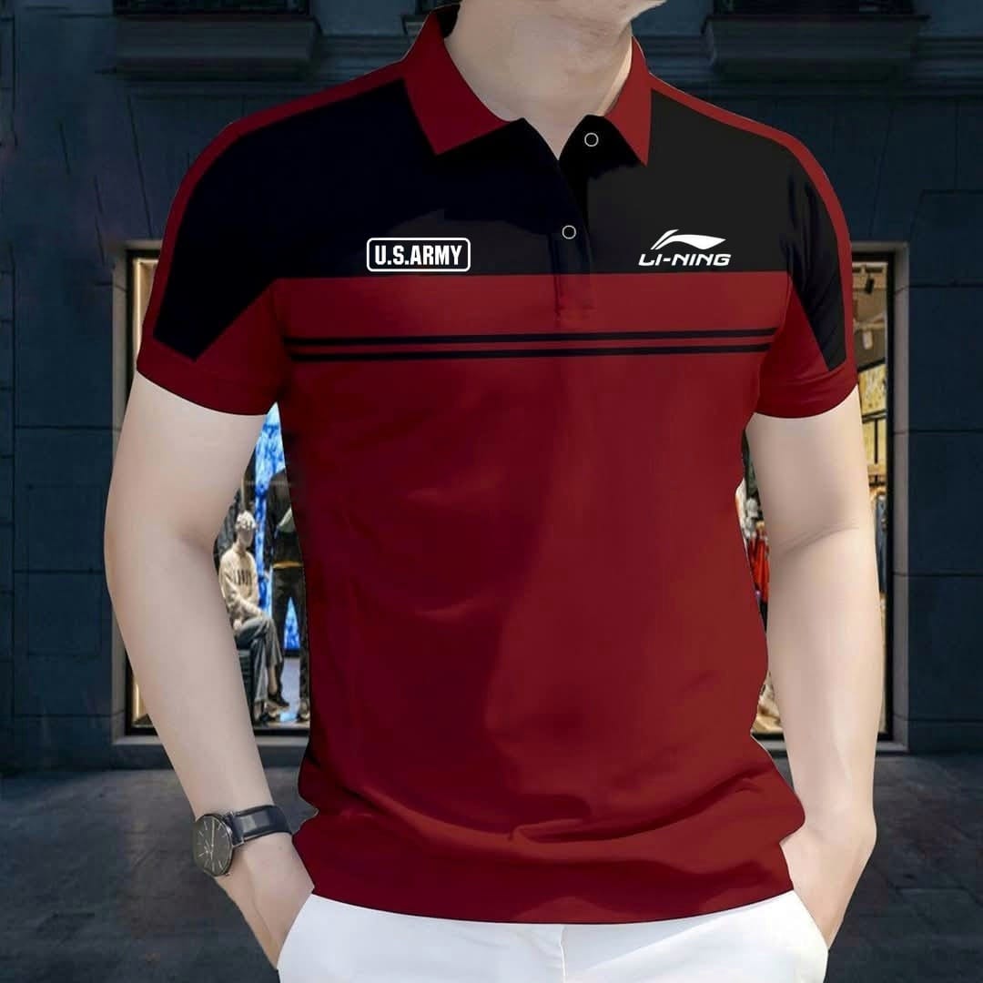Super Premium PK Cotton Polo Shirt For Men's [ Us Army Marron ]