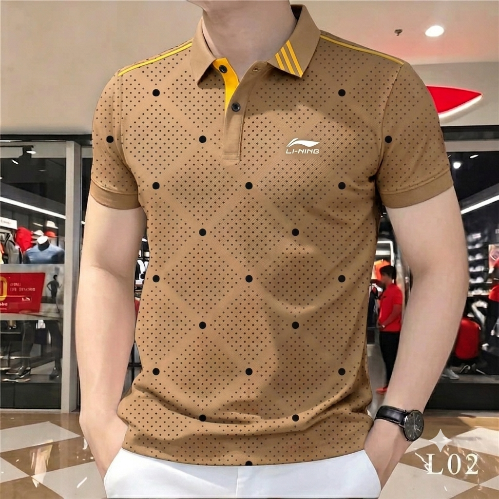 Super Premium PK Cotton Polo Shirt For Men's [ Ball Print Biscuit ]
