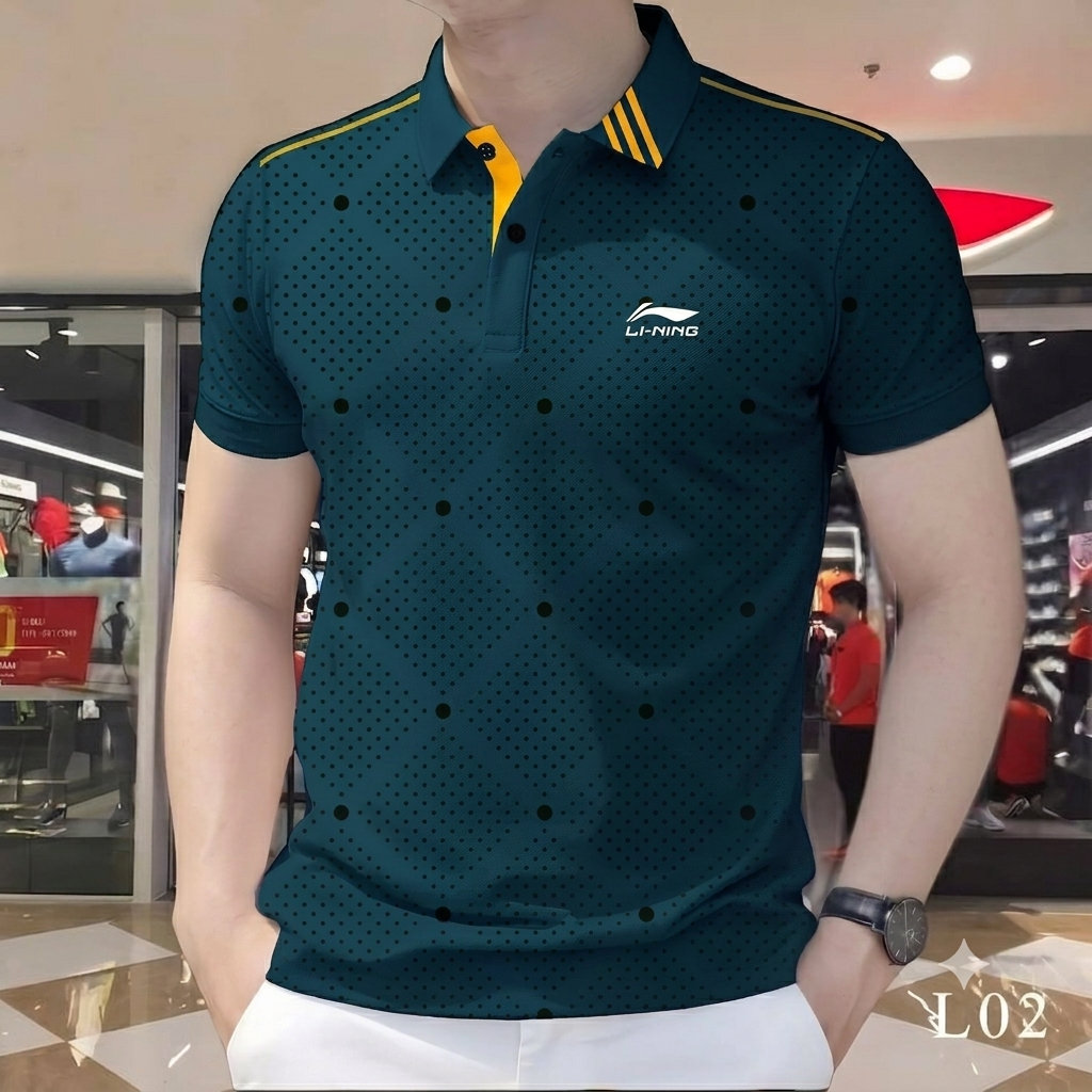 Super Premium PK Cotton Polo Shirt For Men's [ Ball Print Petrol ]
