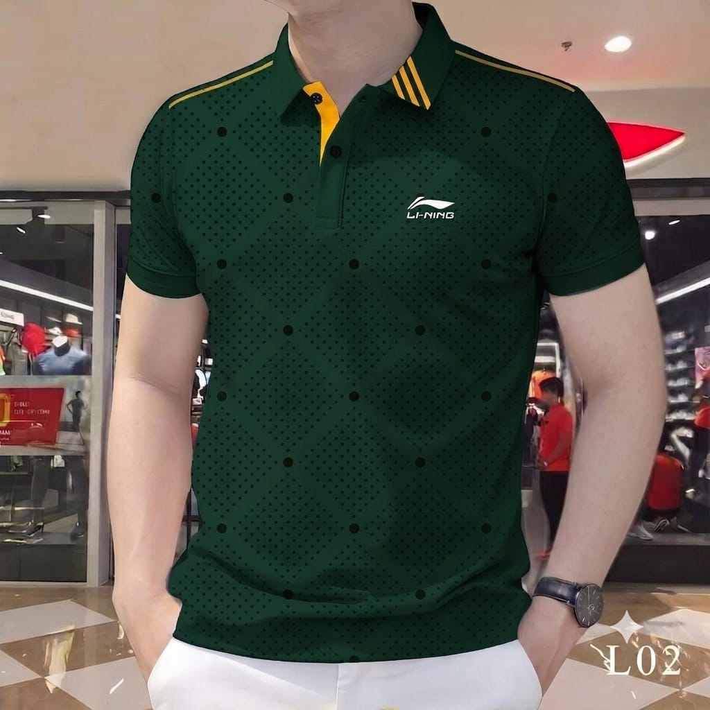 Super Premium PK Cotton Polo Shirt For Men's [ Ball Print Green ]